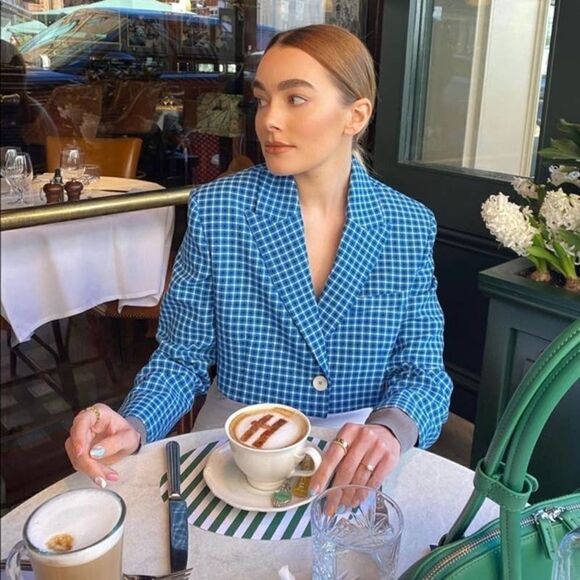 Set ZARA Blazer Cropped Skirt Plaid Bloggers - Picture 7 of 8